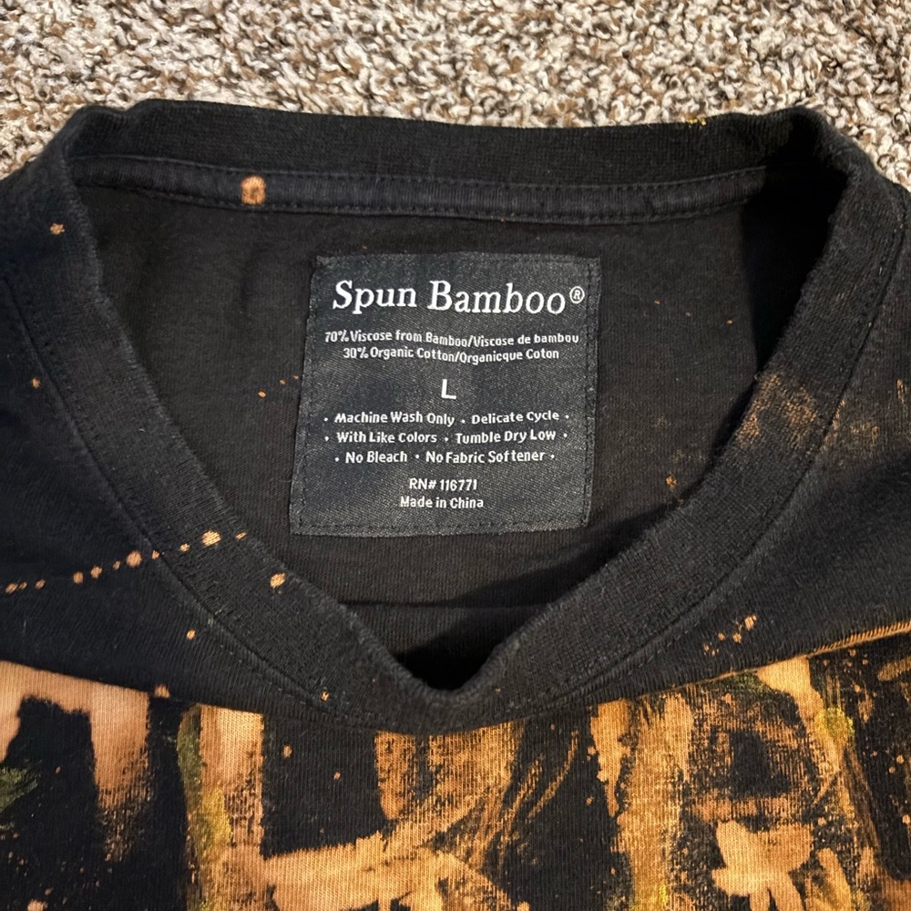 Spun Bamboo Bleach washed tee. Adult large unisex. - Picture 3 of 5